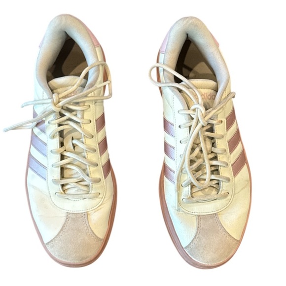 Adidas VL Court Ivory/Sandy Pink Platform  Sneakers Size 9 - Picture 3 of 15